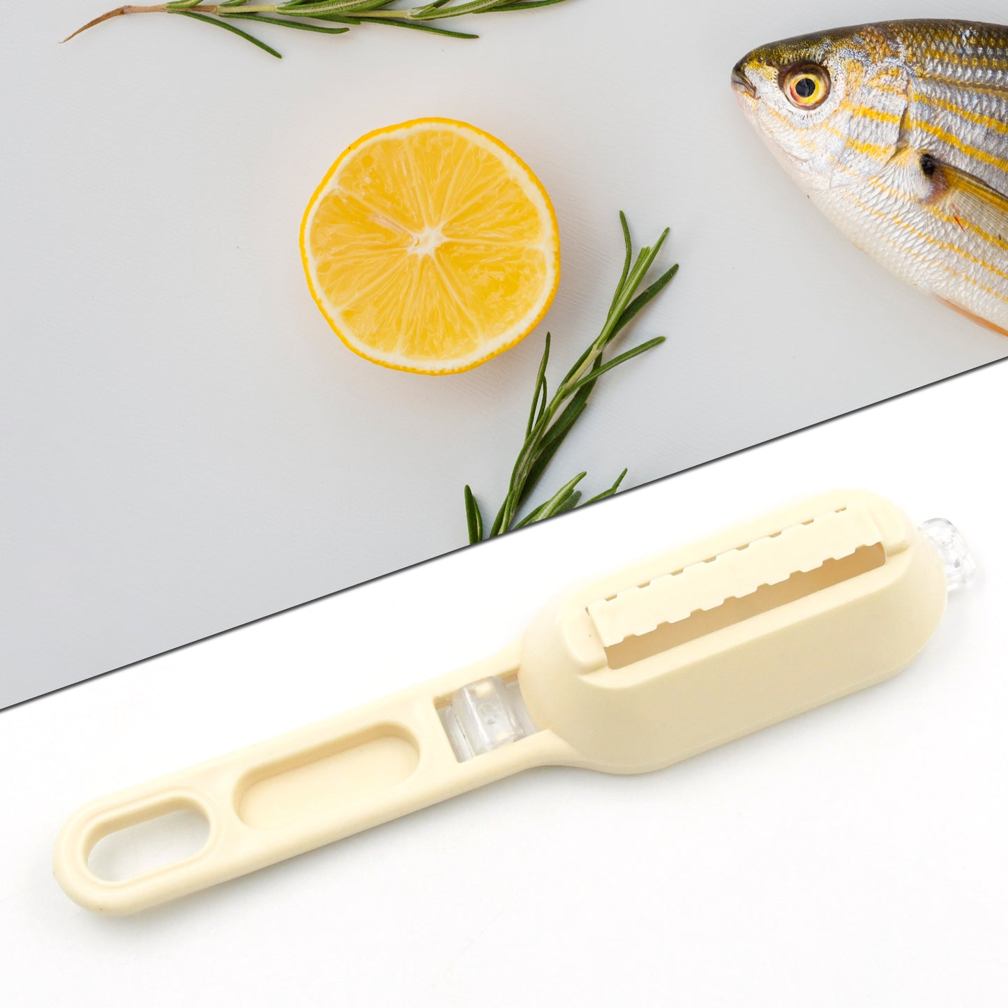 0112 Plastic Fish Scales Graters Scraper Fish Skin Brush Fish Cleaning Tool Scraping Scales Device With Cover Home Kitchen Cooking Tools 1 Pieces - Shopperscult