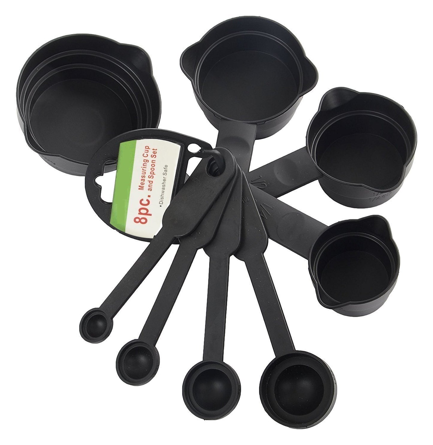 106 Plastic Measuring Cups And Spoons (8 Pcs Black) - Shopperscult