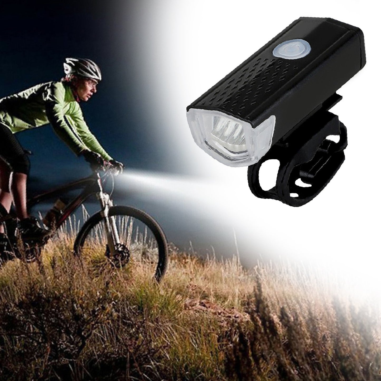 USB Rechargeable Bicycle Light Set Super Bright Headlight
