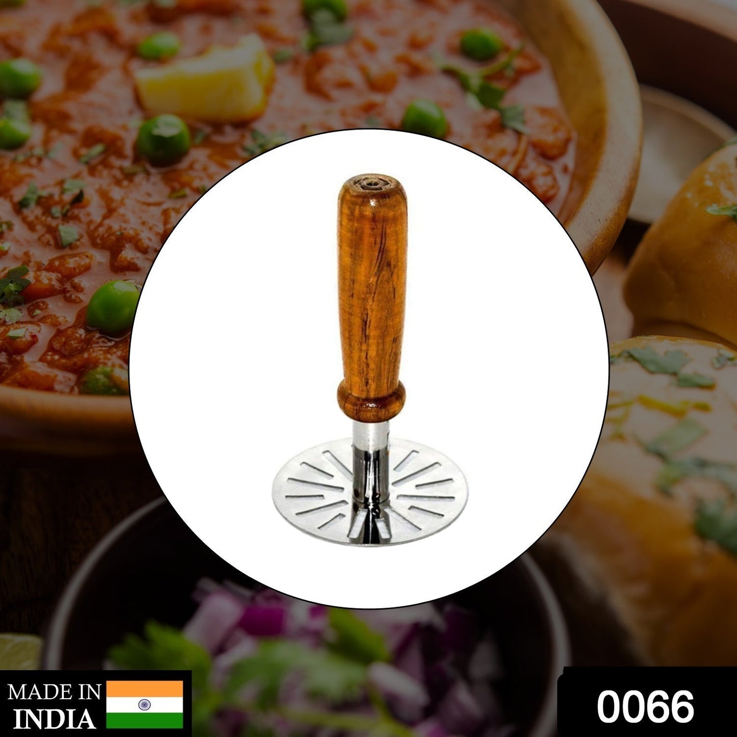0066 Paubhaji Masher Used In All Kinds Of Household And Kitchen Places For Mashing And Making Paubhajis. - Shopperscult