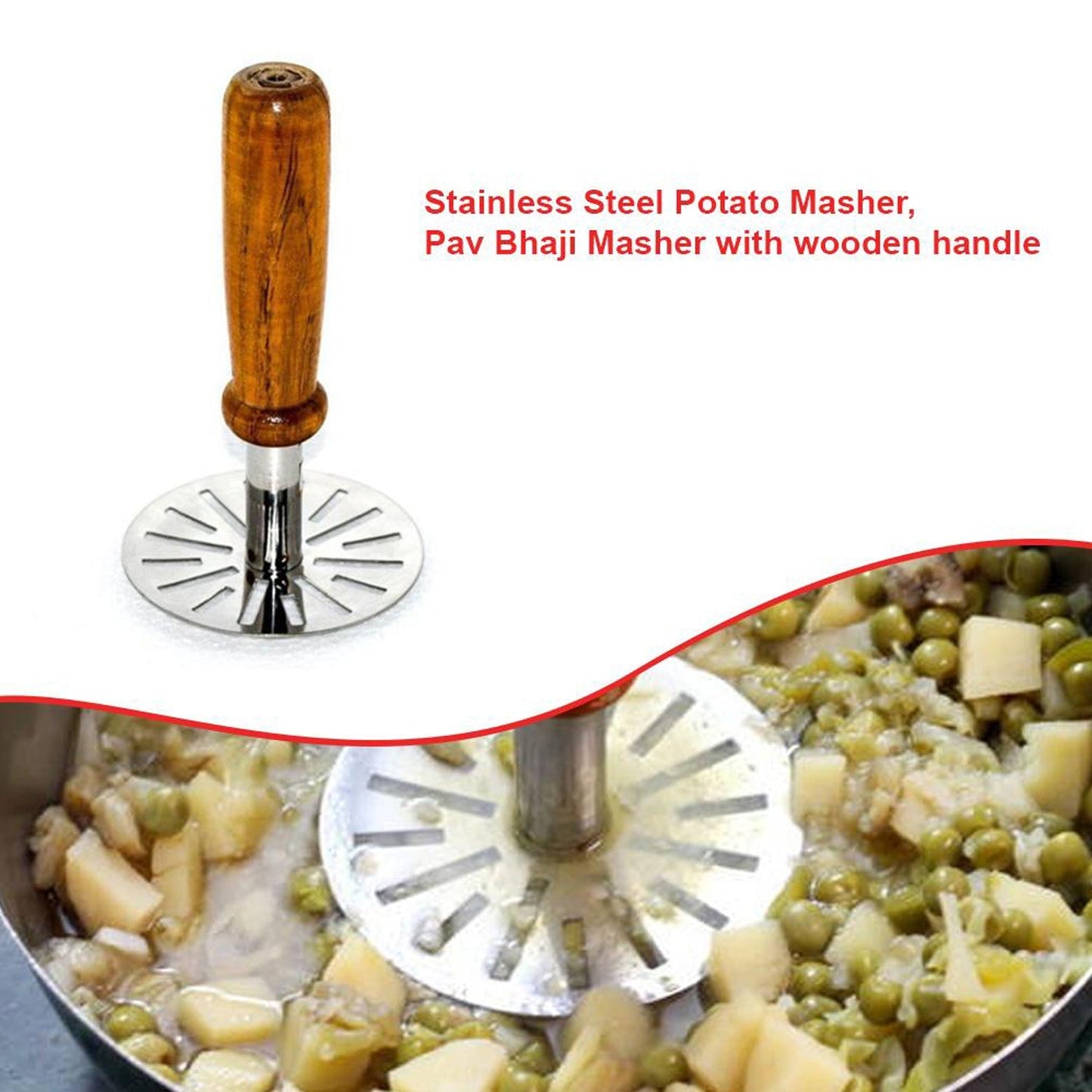 0066 Paubhaji Masher Used In All Kinds Of Household And Kitchen Places For Mashing And Making Paubhajis. - Shopperscult