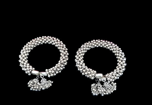 Silver Sterling Silver Kada  (Pack of 2)