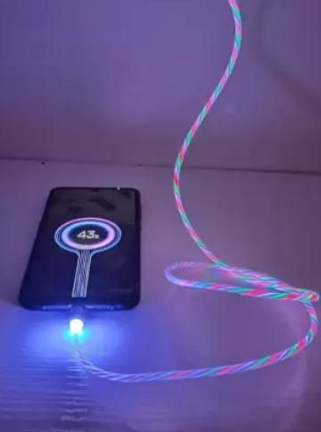 Fast 3 in 1 Multiple Pin With LED Light Magnetic Charging Cable - Assorted color