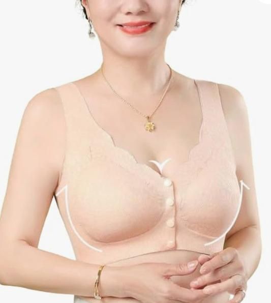 Women's Cotton Spandex Padded Front Open Feeding Bra Maternity Baby Nursing