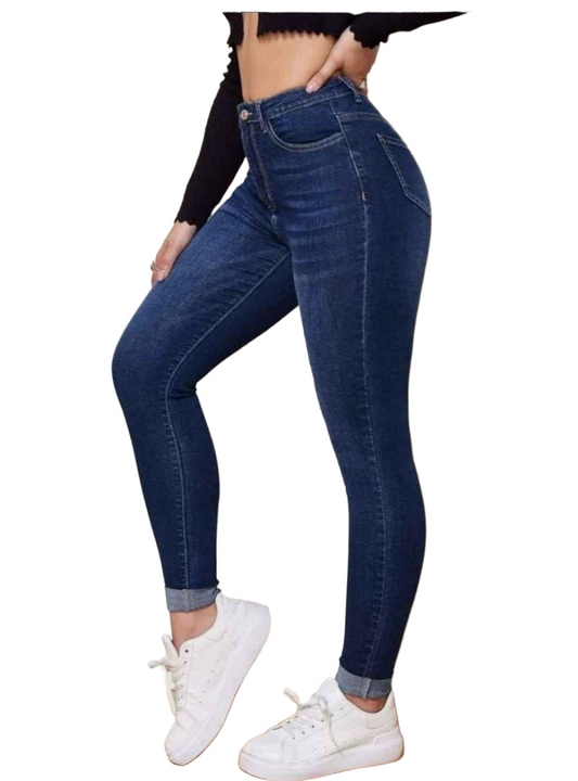 Basic Sensational High Rise Stretchable Causal Jeans For Women's