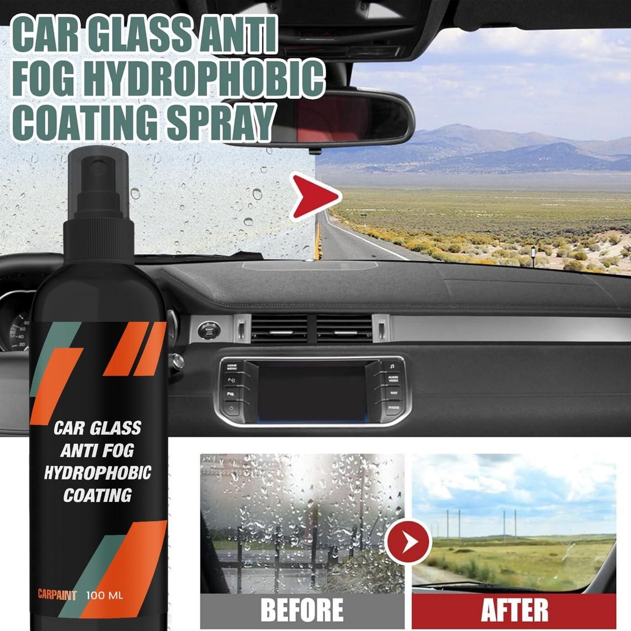 Car Glass Anti-Fog Hydrophobic Coating 100ml(Pack Of 2)