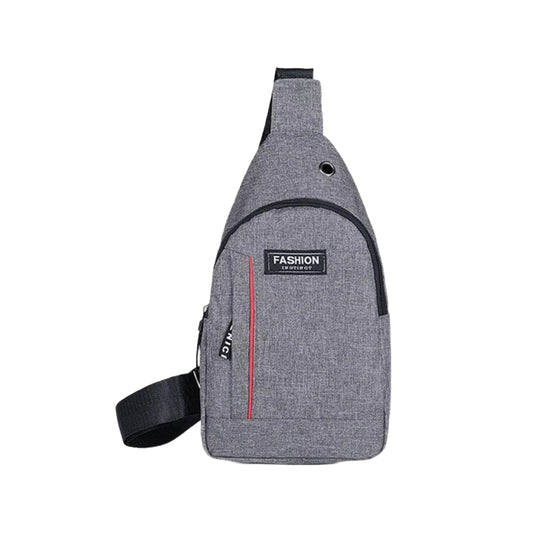 0323 Grey Waterproof Anti Theft Crossbody Fanny Pack Waist Bag Pu Leather Shoulder Bags Chest Men Casual Fashion Usb Charging Earphone Hook Sling Travel Messengers Bag - Shopperscult