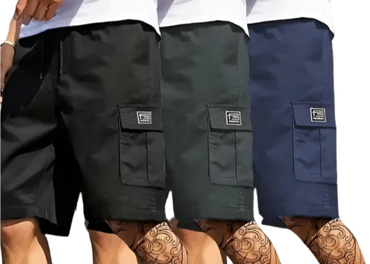 Men's Cotton Casual Cargo Shorts Pack of 3