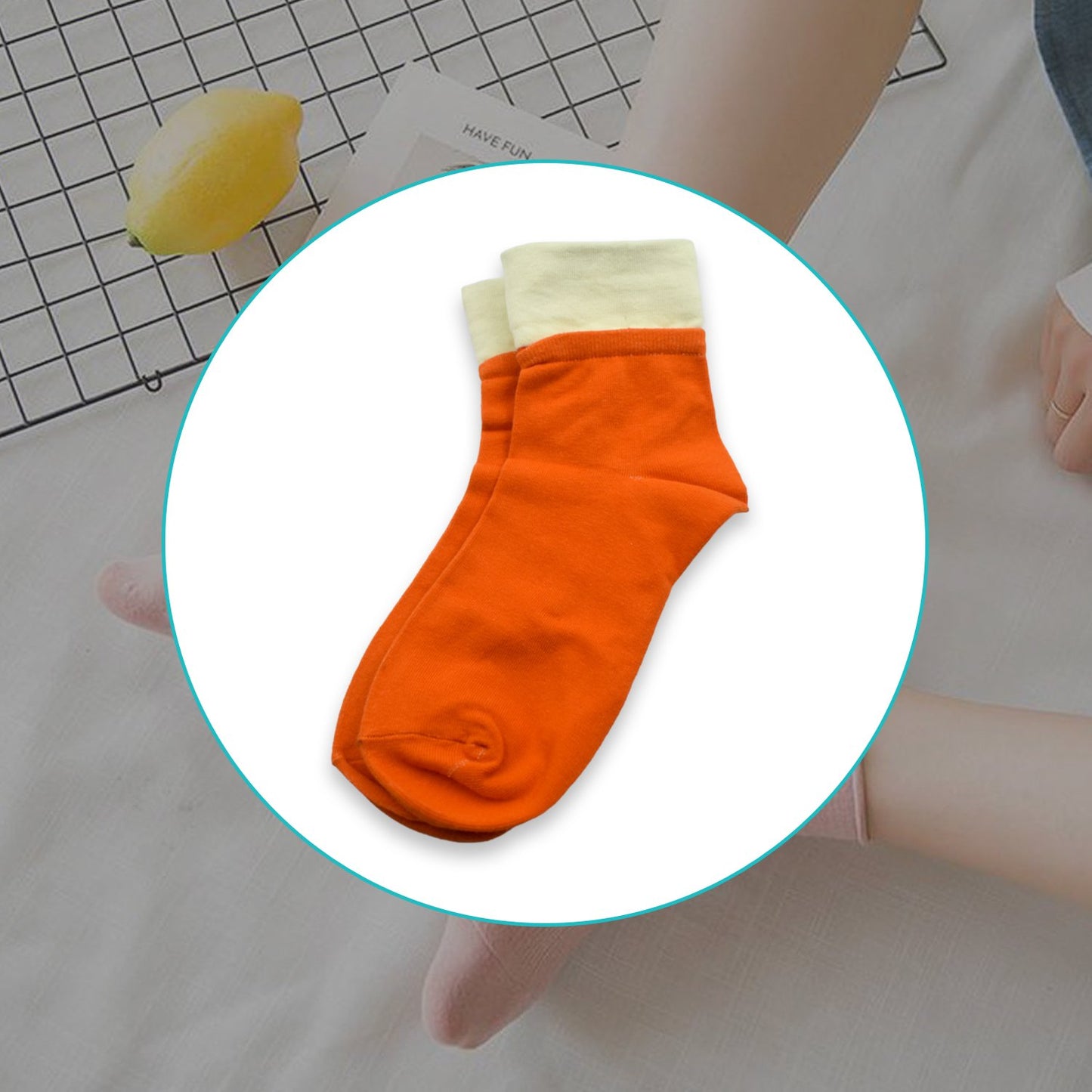 7357 Socks Breathable Thickened Classic Simple Soft Skin Friendly (1pair)