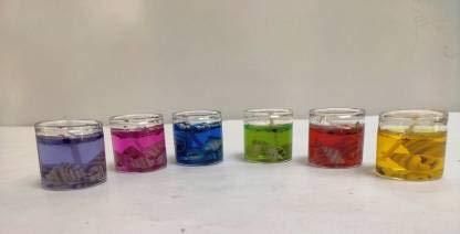 Multicolour Smokeless Decorated Mini Cute Glass Jelly Gel Candles (Pack of 12 Pcs)