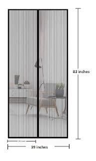 Mesh Magnetic Mosquito Screen Door Net Curtain with Magnets Reinforced Polyester