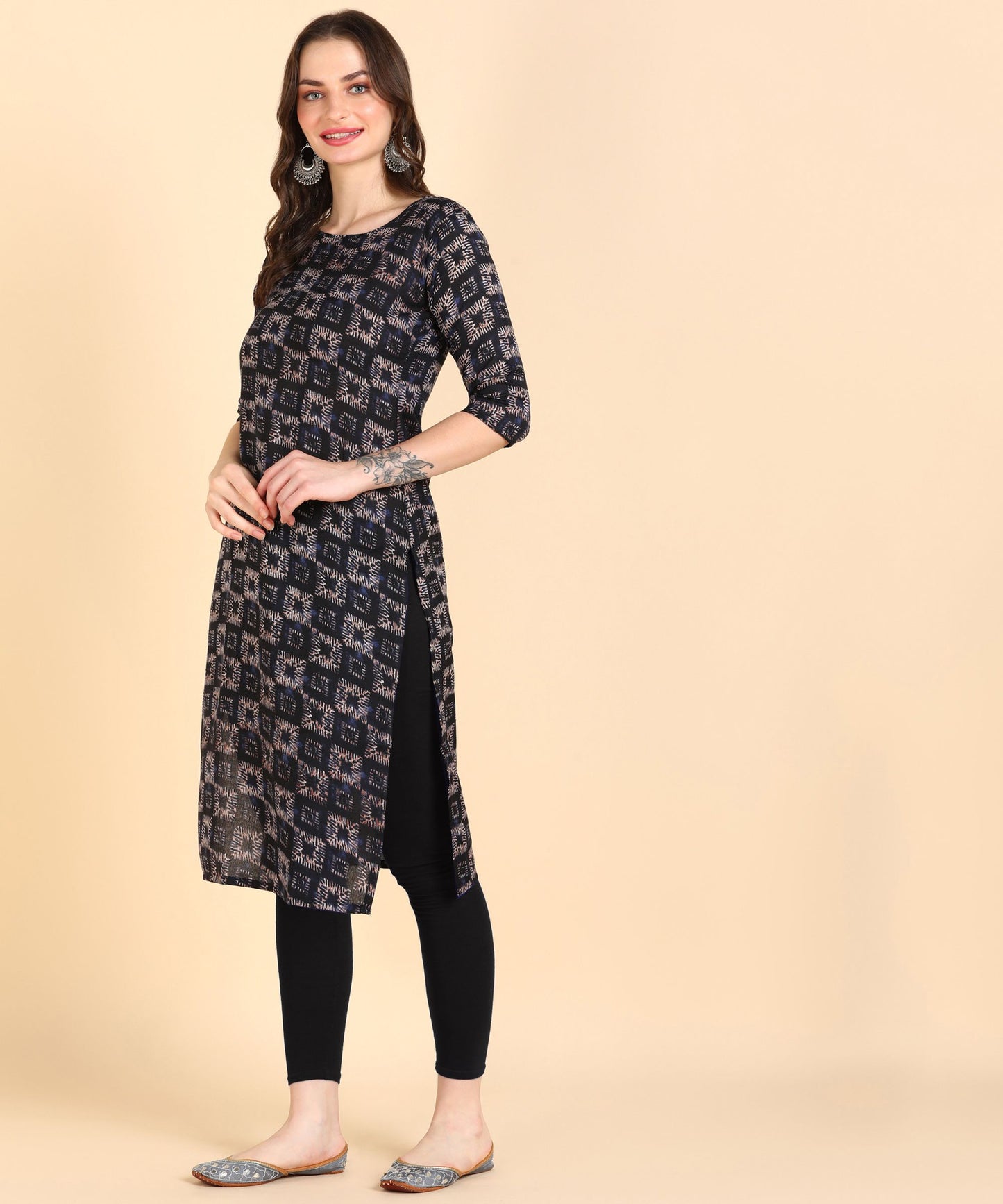 Women's Cotton Printed Straight Kurti