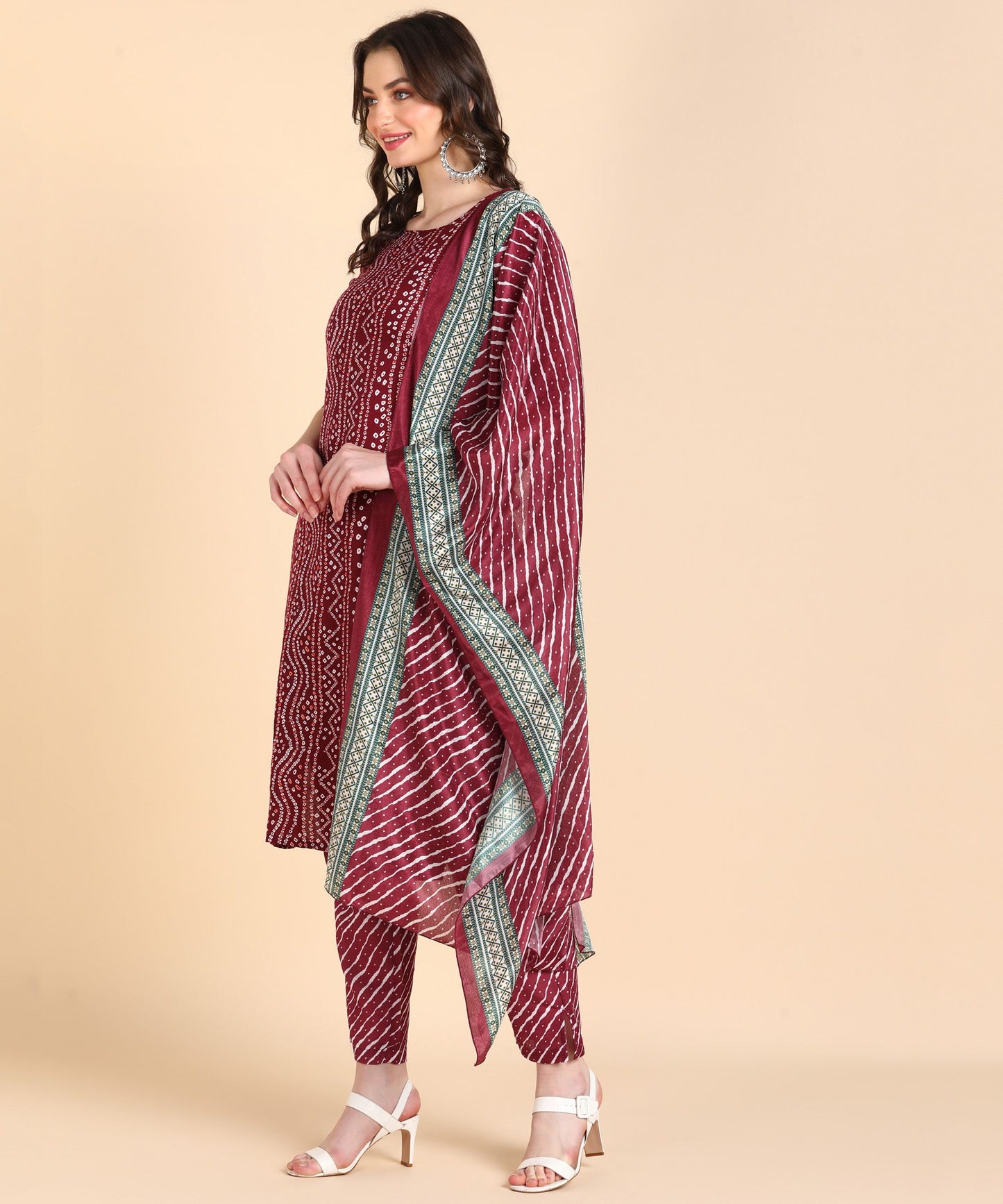 Women's Cotton Printed kurti and Pant With Dupatta Set