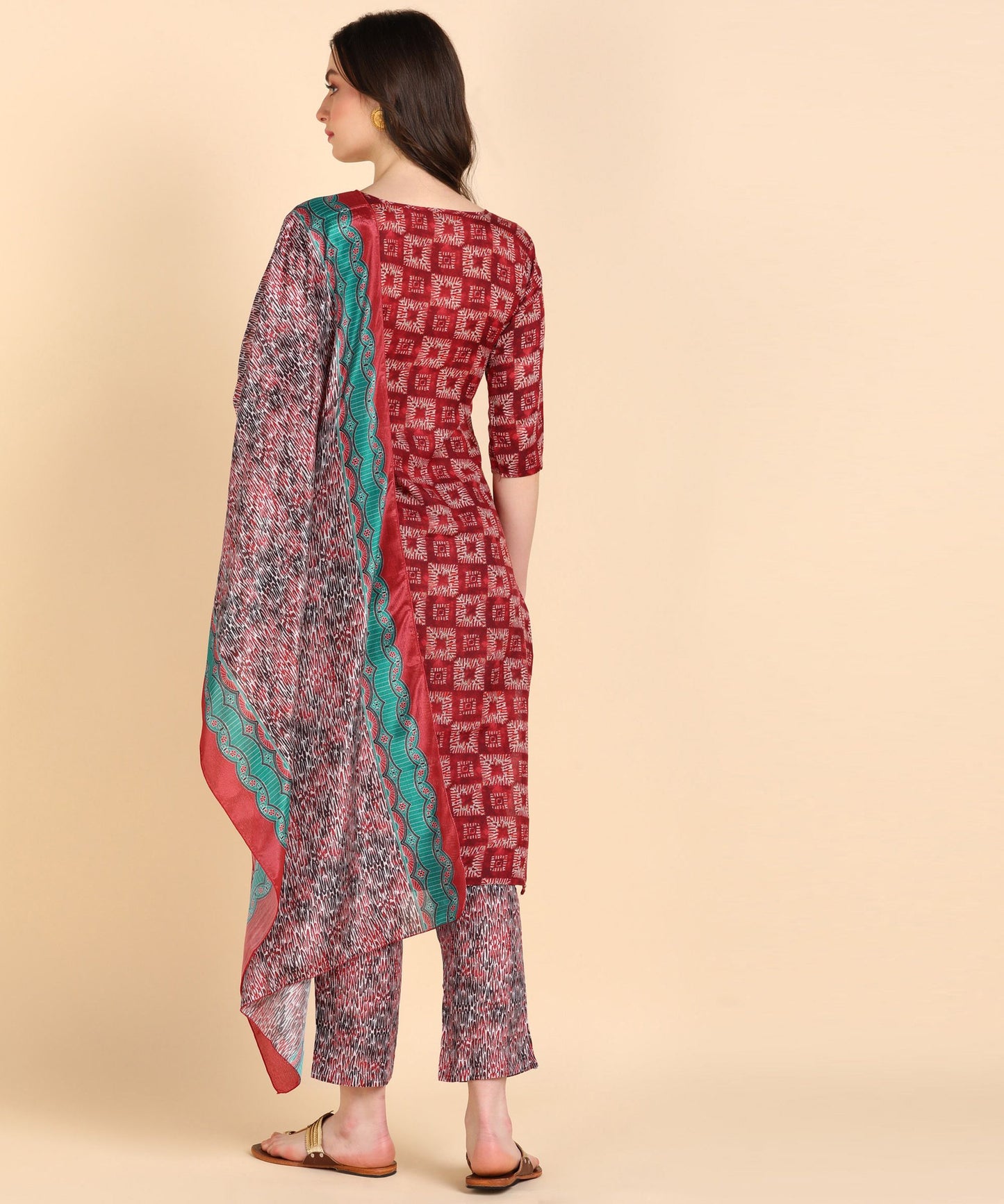 Women's Cotton Printed kurti and Pant With Dupatta Set