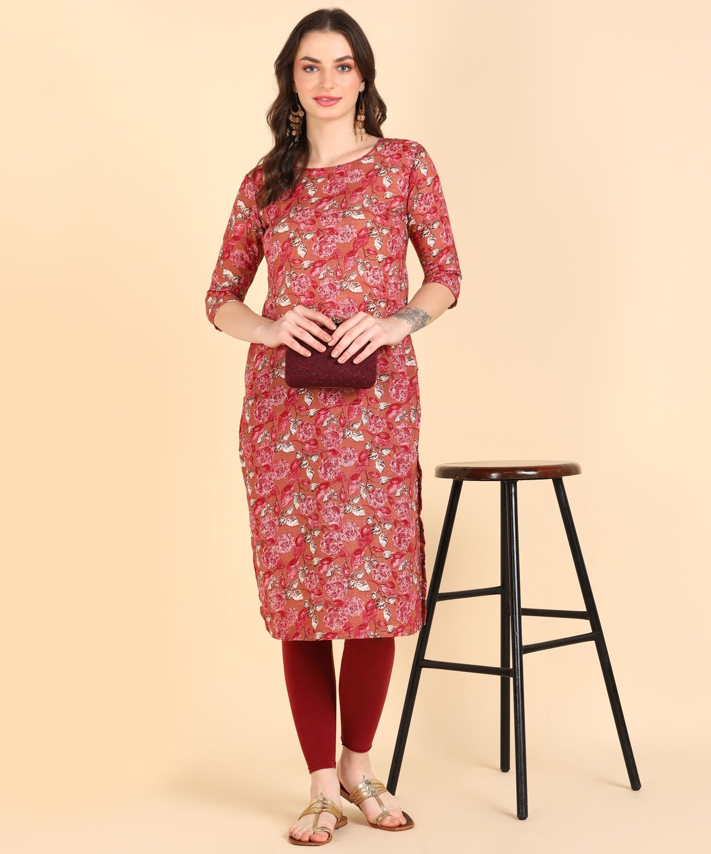 Women's Cotton Printed Straight Kurti