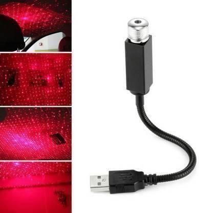 Star Lamp USB Car Star Ceiling Light Sky Projection Lamp Romantic Night Lights Car Fancy Lights (Red)