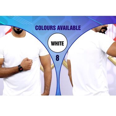 Fidato Pack of 10 Half Sleeves Round Neck T-shirts with Free Digital Watch