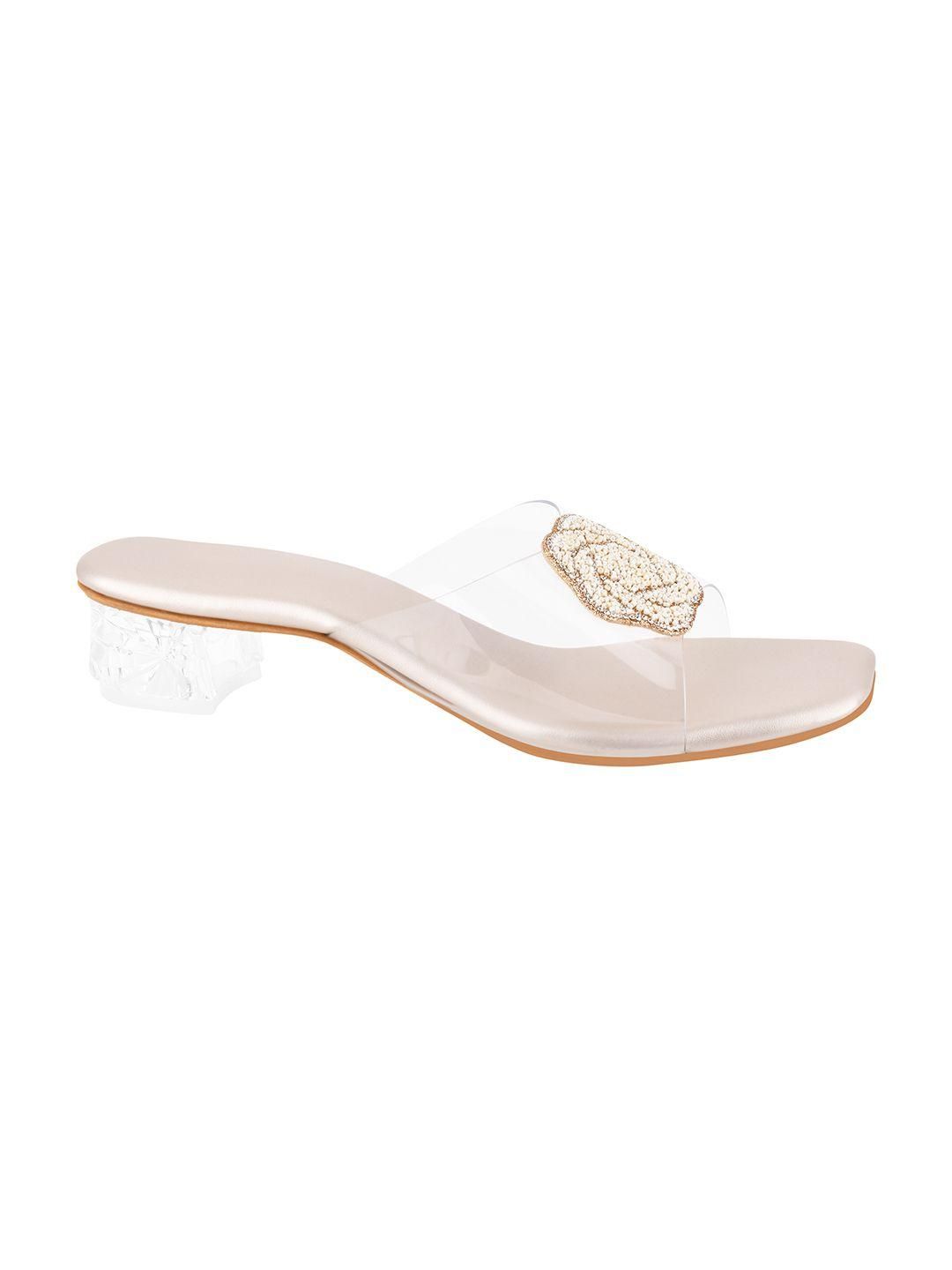 Transparent Kitten Heel Block & Comfortable Sandal For Women's